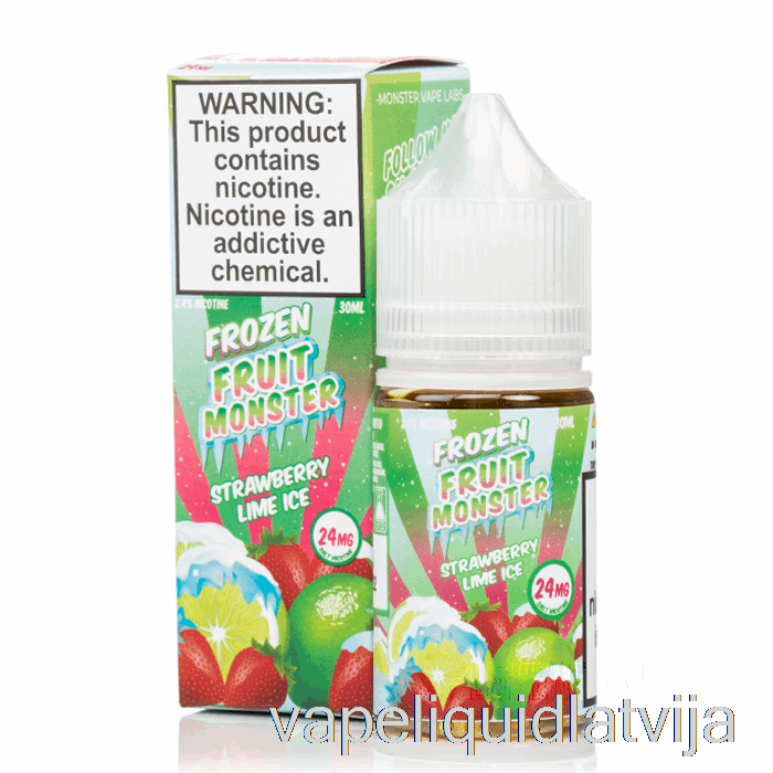 Ledus Zemeņu Laima - Saldētu Augļu Monstru Sāļi - 30ml 24mg Vape šķidrums